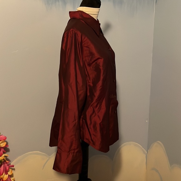 Lane Bryant Designs & Co, Burgundy button down dress shirt, size 18, $15 - Picture 5 of 6